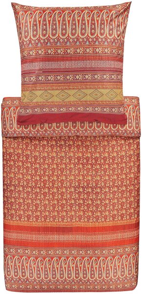 Bassetti Mako Satin Bettwäsche Ducale Rot 135x200 + 80x80 cm
