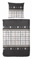 Edel Flanell Bettwäsche in schwarz grau beige...