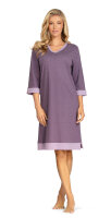 Comtessa Damen Nachtemd 3/4 Arm Violett 100% Baumwolle