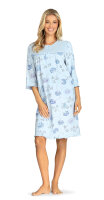 Comtessa Damen Nachtemd 3/4 Arm Bleu 100% Baumwolle