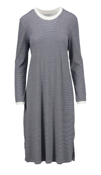 Ringella Damen Nachthemd Langarm Interlock Streifen Night