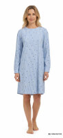 Ringella Damen Nachthemd Langarm Herzen Streifen air blue