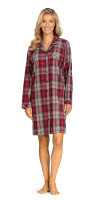 Comtessa Damen Flanell Nachthemd Knopfleiste in Rot