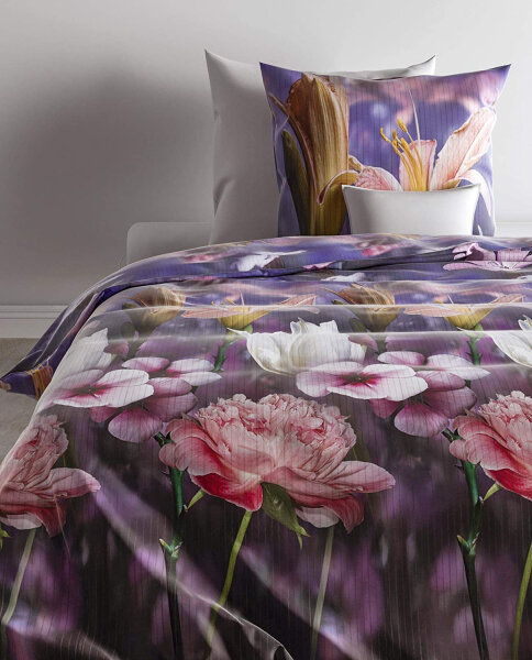 HnL Refined Satin Bettwäsche Dona Blumen Violett