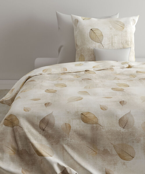 ZoHome Renforce Bettwäsche Gebo Ginko  135x200 + 80x80 cm in Natur