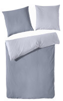 Edel Flanell Bettwäsche Doppelgarnitur Grau 200x200 mit 2x 80x80 cm