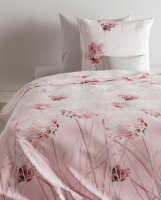 ZoHome Satin Bettwäsche Nancy Blüten  135x200 + 80x80 cm in Rosa