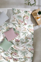 Satin Bettwäsche 135x200 80x80 cm in Weiß Grün Flieder