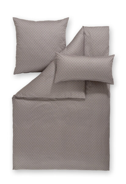 Estella Mako Satin Bettwäsche Melina 155x220 80x80 cm in nougat