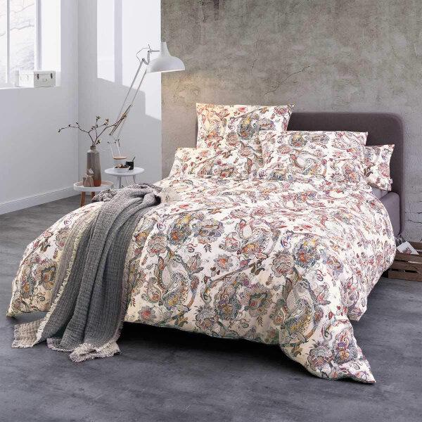 Estella Mako Satin Bettwäsche Samara 155x220 80x80 cm in multicolor