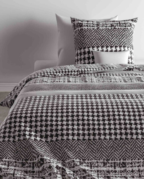ZoHome Renforce Bettwäsche Carmo  135x200 + 80x80 cm in Schwarz Weiß