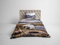 Heckett Lane Satin Bettwäsche Riley Berge Wolken Multicolor