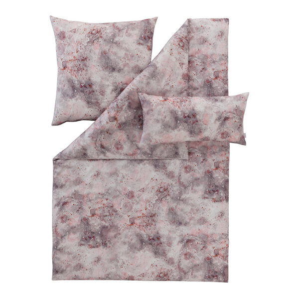 Estella Mako Satin Bettwäsche Adam 135x200 80x80 cm in rosenholz
