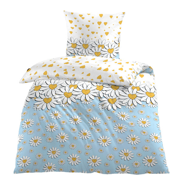 Kinzler Bettwäsche Herz Margarite 135x200+ 80x80 cm