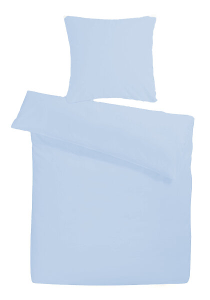 Momm Flanell Bettwäsche Uni 155x220 + 80x80 cm in Uni Bleu