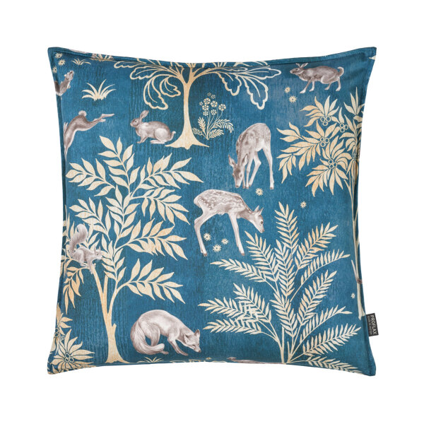 Proflax Kissenhülle Eden Petrol Waldtiere 40x60 cm