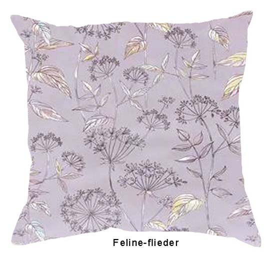 Estella Mako Satin Zusatz Kissenbezug Feline in Flieder 40x40 cm